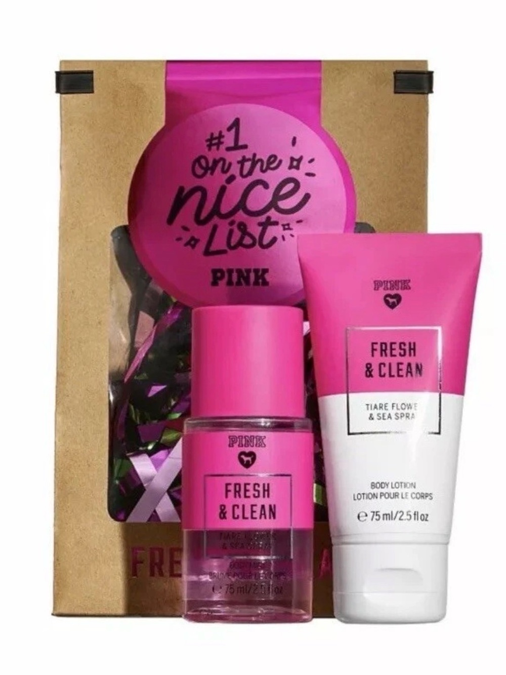 Victoria’s Secret PINK Fresh & Clean Body Mist & Lotion Gift Set